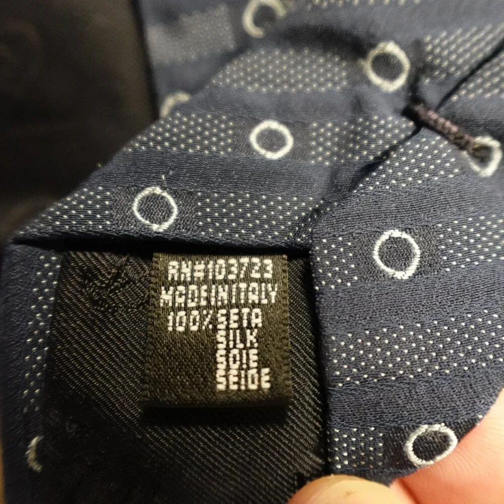 Giorgio Armani Cravatte Silk Tie Bundle Made in Italy Navy & Patterned Set of‎ 2